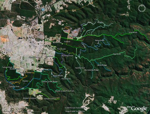 Wingello State Forest in Google Earth